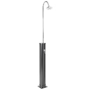 Doccia da esterno con set miscelatore in PVC nero con funzione pioggia alimentato ad energia solare Giardino moderno