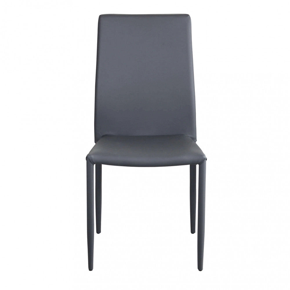 Sedia Cammie 41x50x91 h cm in Similpelle Grigio scuro
