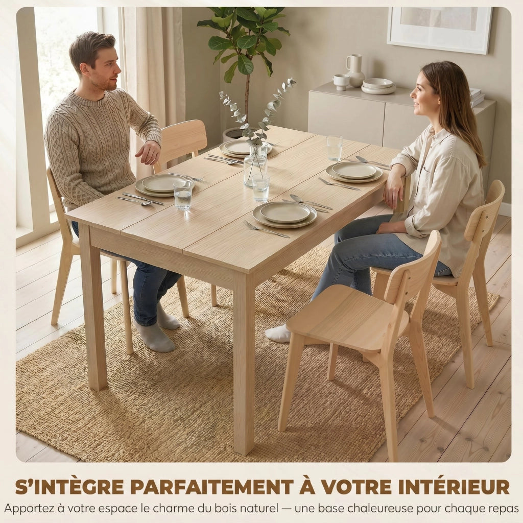 Tavolo da pranzo allungabile moderno ¨C zephmum ¨C legno effetto rovere 119x70x75 cm