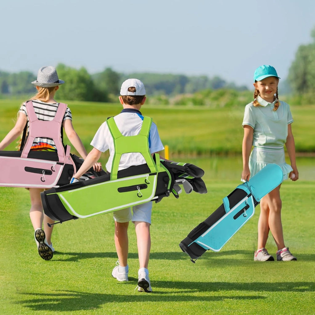 Set di Mazze da Golf per Bambini con Sacca, Fodera Impermeabile, Driver 1, Ibrido 5, Ferro 7, Ferro 9, Ferro S e Putter, Set Allenamento Golf per 11-13 Anni, Destrorso