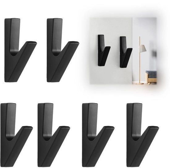 Set di 6 chiodi a muro in alluminio nero per pannelli acustici, accessori per pannelli acustici, chiodi a muro per borse, chiodi a muro in alluminio nero per cucine, bagni, ingressi e corridoi
