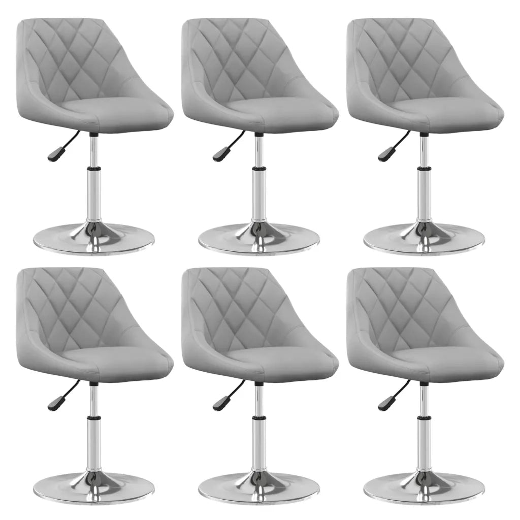Sedie da Pranzo Girevoli 6 pz Grigio Chiaro in Velluto cod mxl 55104