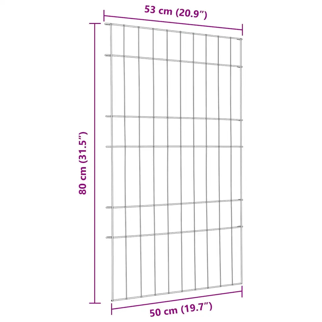 Set di Recinzione per Stagno 8 pz Verde 50 x 80 cm Acciaio