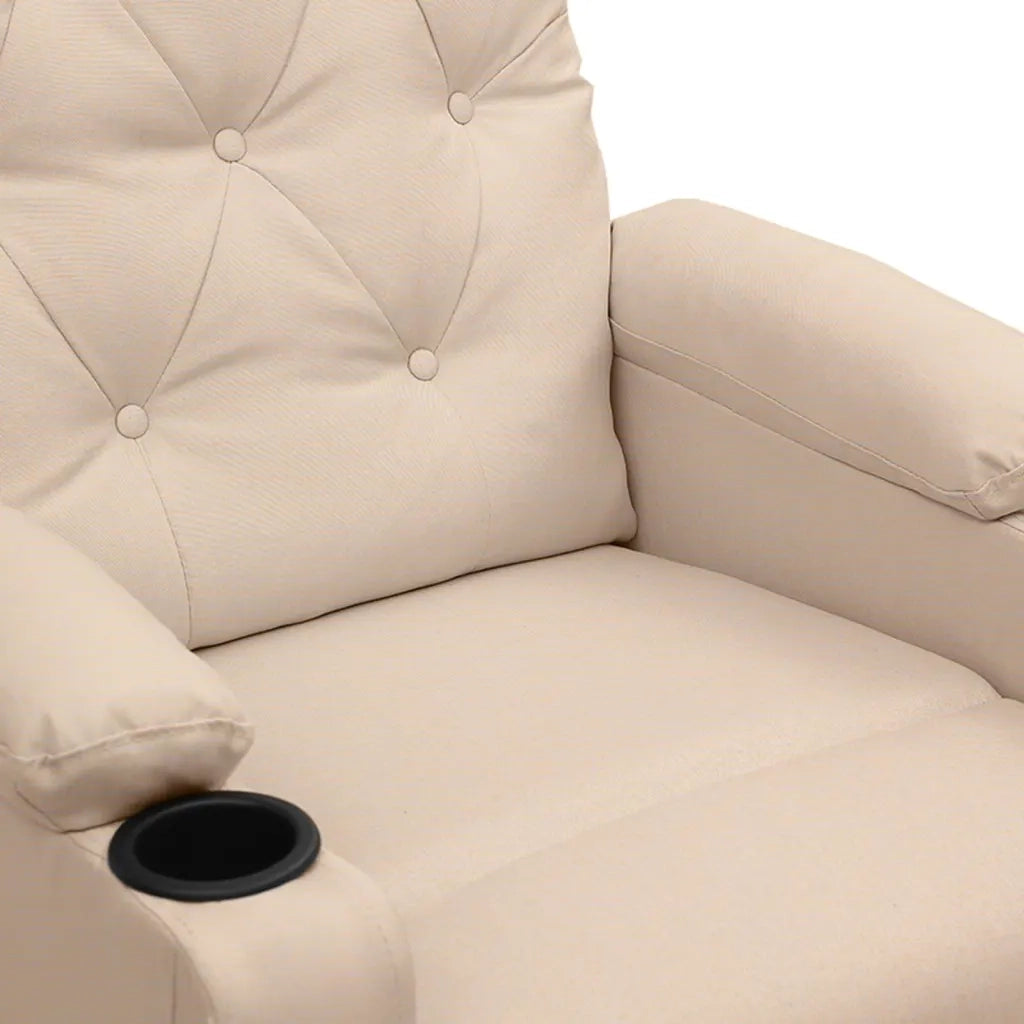 Poltrona Elettrica Reclinabile Crema in Tessuto 3098848