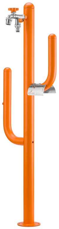 Fontana a Colonna Rubinetto Doppio in Ottone e Porta Tubo Arizona Belfer 42/ARZ Arancione