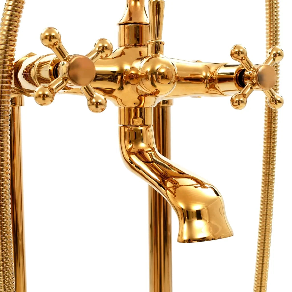 Rubinetto per vasca da bagno indipendente in acciaio inox 99,5 cm finitura oro 02_0003479