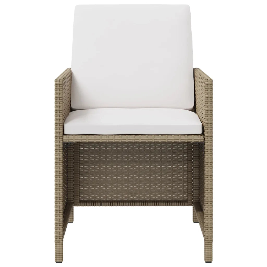 Set da Pranzo da Giardino 5 pz con Cuscini Beige in Polyrattan 3095515