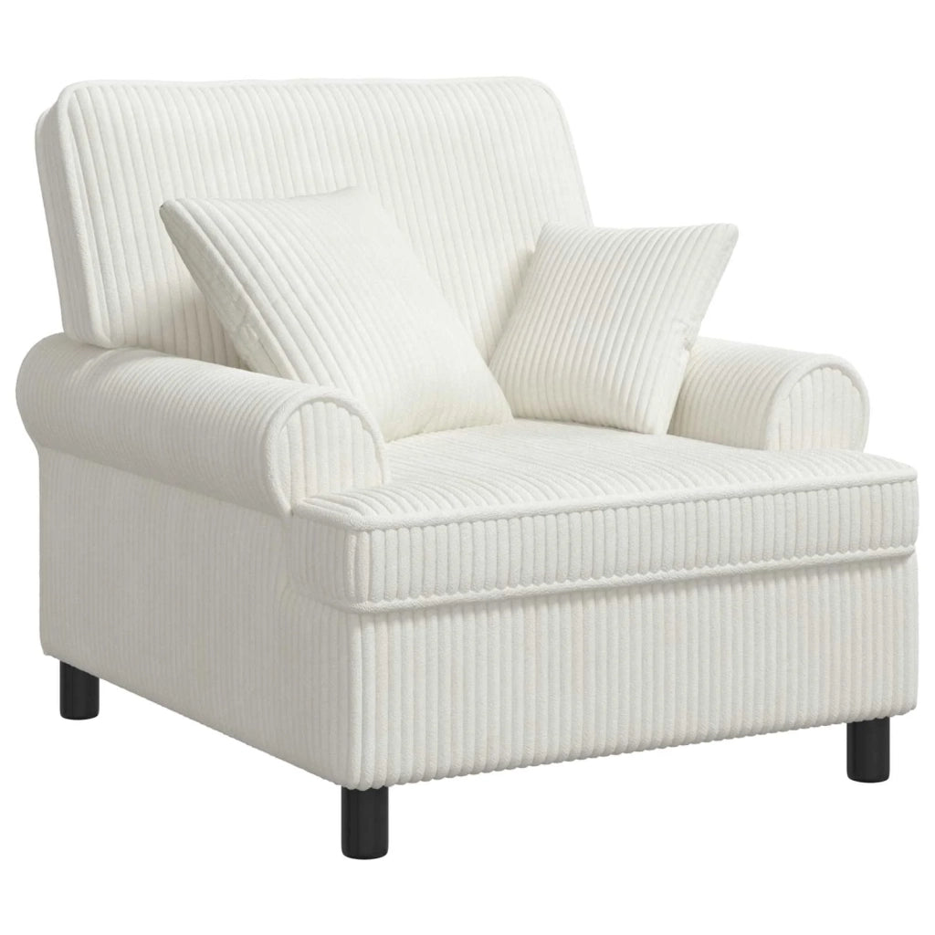 Poltrona XL con Cuscini Crema Tessuto a 1,5 linee 42043478