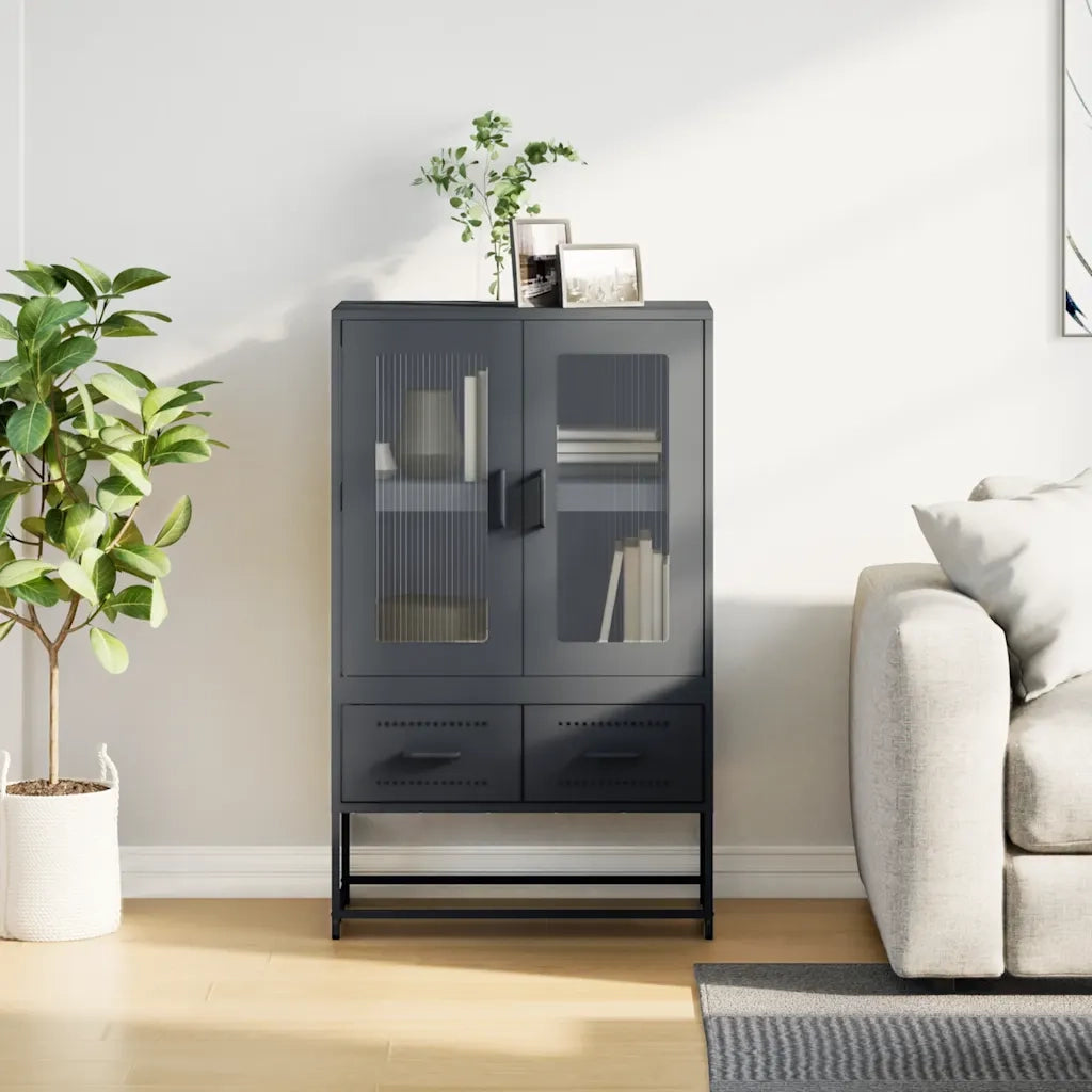 Credenza Antracite 68x39x111,5 cm Acciaio 853364