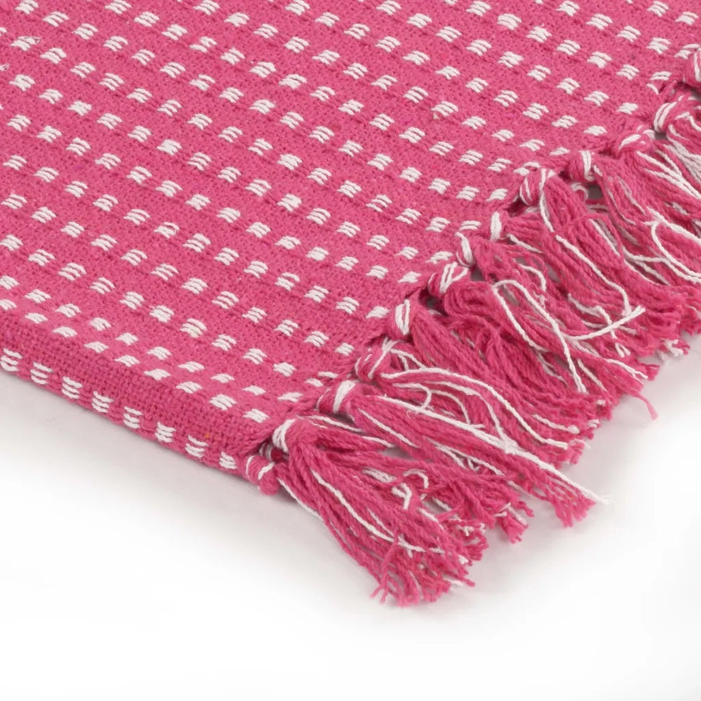 Copriletto in Cotone Motivo a Quadri 160x210 cm Rosa cod mxl 68451