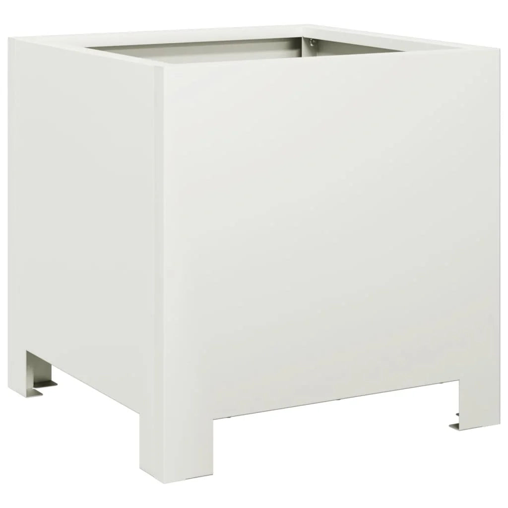 Fioriera rialzata per piante fiori terrazza giardino 30 x 30 x 30 cm acciaio bianco 02_0037484