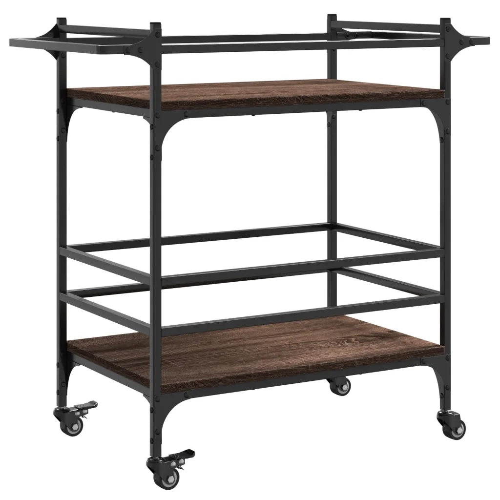 Carrello Cucina-Scaffale per Cucina Rovere Marrone 82x40x78,5 cm Legno Multistrato
