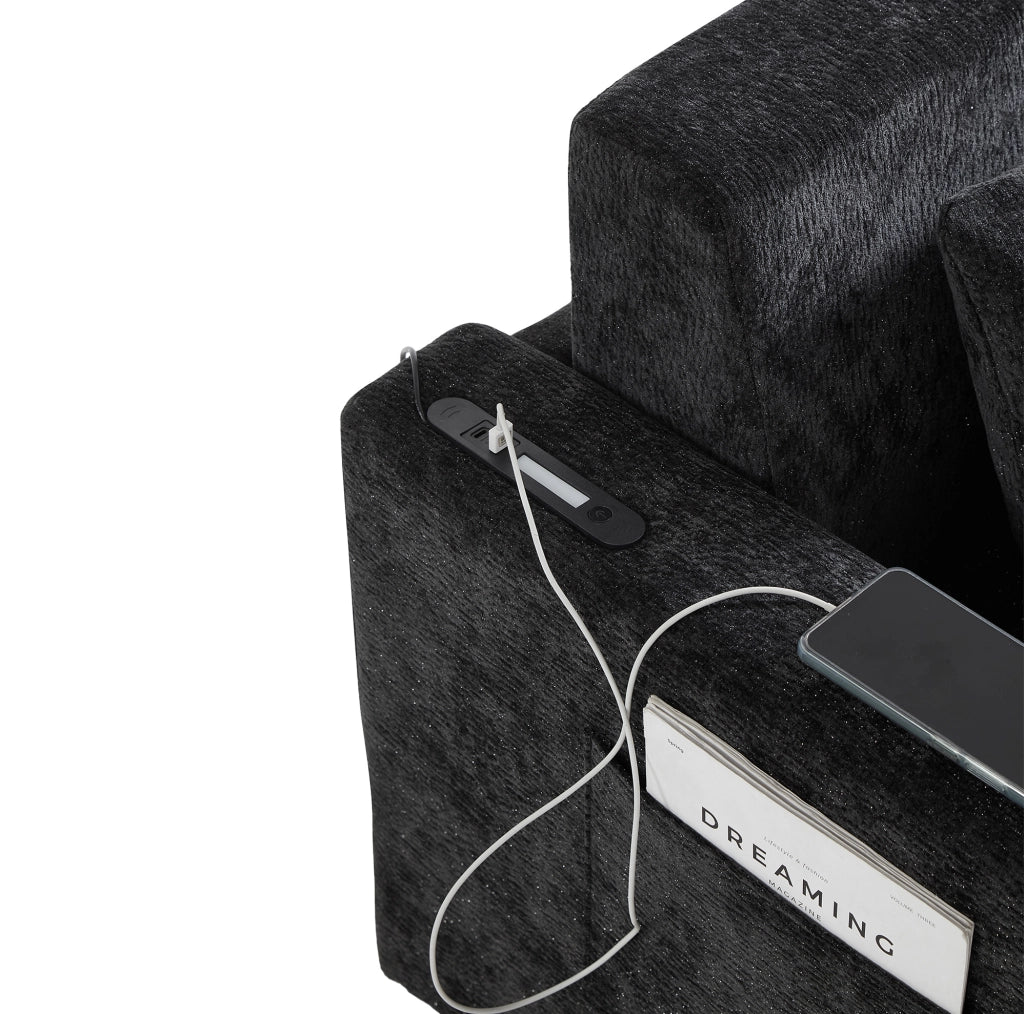 Divano letto 2 in 1 in ciniglia con funzioni integrate