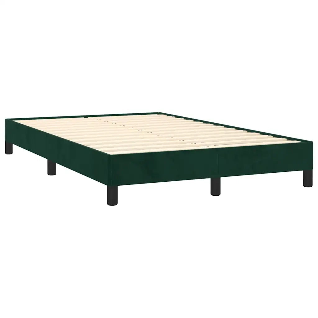 Giroletto a Molle con Materasso Verde Scuro 120x190 cm Velluto
