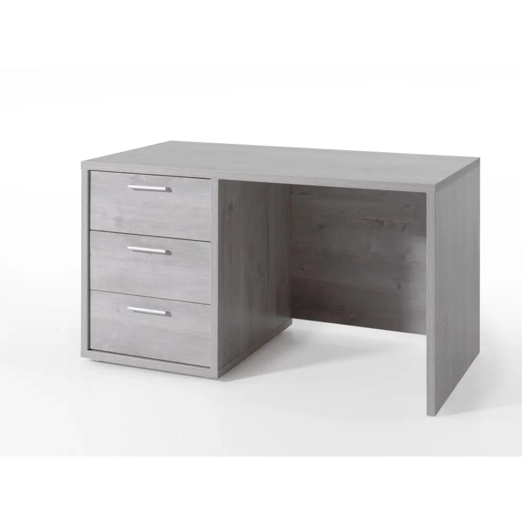 Scrivania per bambini robusta con 3 cassetti, collezione MATHEO, colore grigio effetto legno