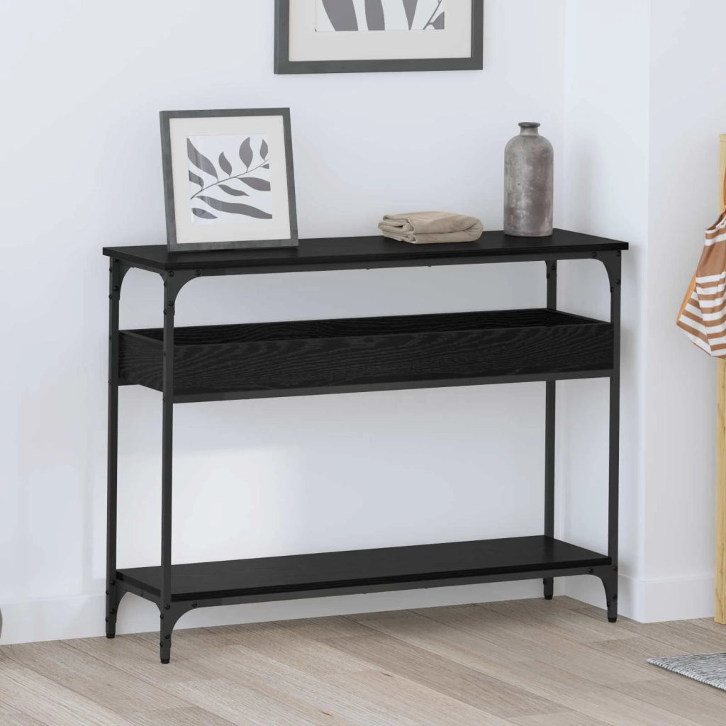 Tavolo consolle Rovere nero 100 x 29 x 75 cm Legno multistrato