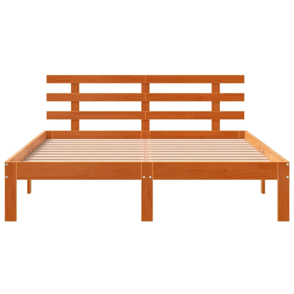 Letto senza Materasso Marrone Cera 140x190 cm in Legno di Pino 844270