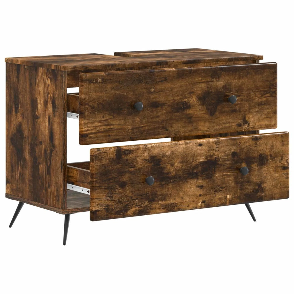 Armadio per Lavabo da Bagno BREDA Rovere Fumo 82 x 41 x 59 cm 897460