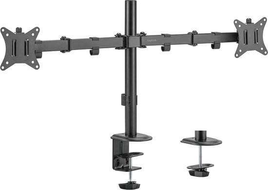 Sostegno per Monitor in Alluminio per 2 Monitor (17-32") con Braccio Regolabile