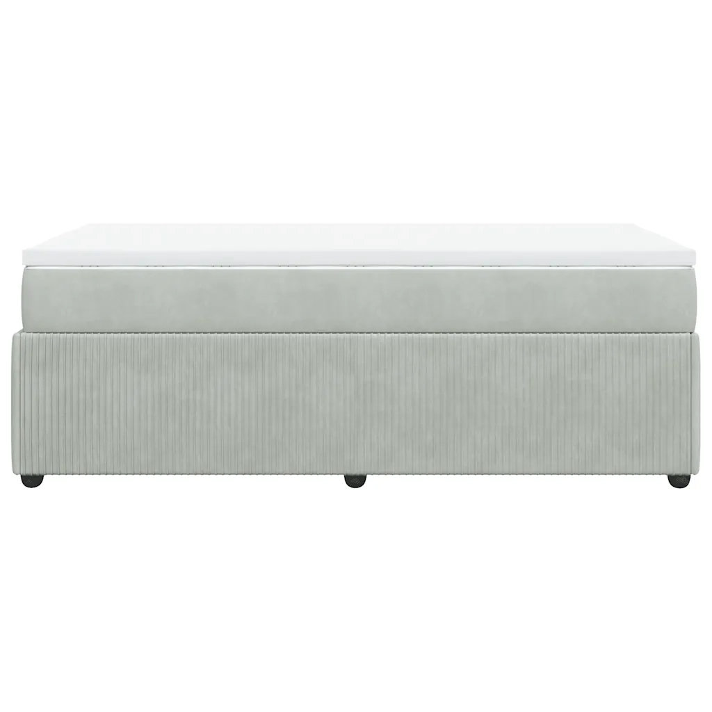 Giroletto a Molle con Materasso Grigio Chiaro 90x190 cm Velluto 3285608