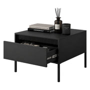 Kasinela, Tavolino da Salotto un Cassetto, 68x48x68h cm Nero