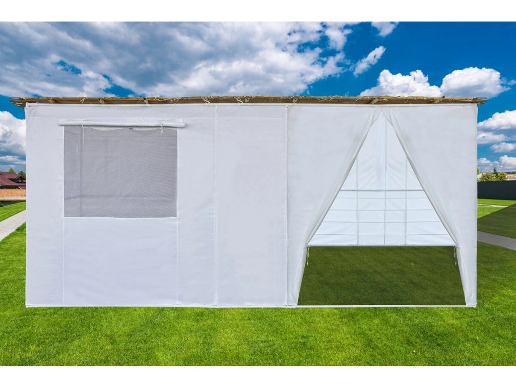 Kit Sukkah in NINA Regolabile 5 x 3 m - 4 Rotoli di Canna di Bambù e 5 Doghe in Legno