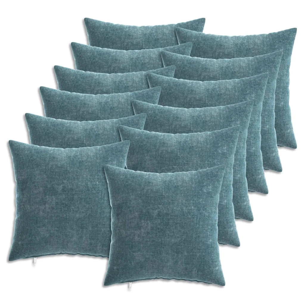 Federa 12 pcs HEERLEN Blu 40 x 40 cm Tessuto Chenille 908511