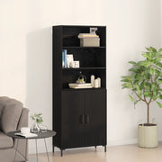 Highboard Quercia Nera 69.5x34x180 cm Legno Ingegnerizzato