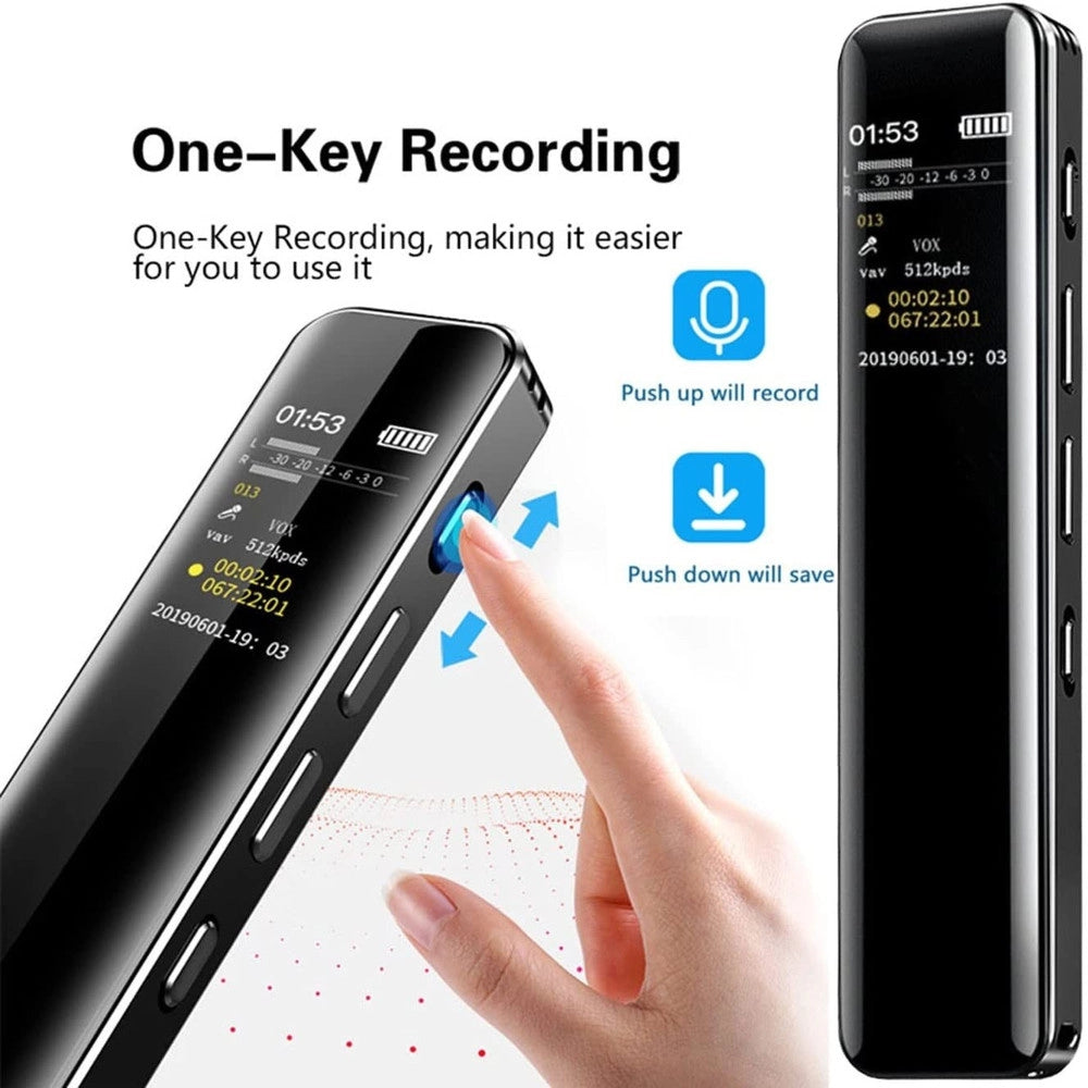 Trade Shop - Mini Registratore Vocale Audio Digitale 8gb Con Schermo Lcd Ricaricabile Q-lc501 -