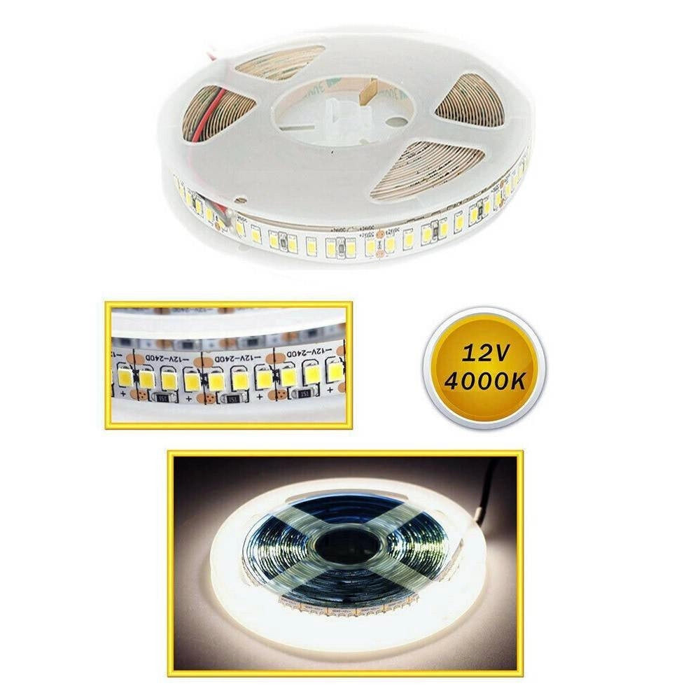 Trade Shop - Striscia Led Smd 2835 Strip 5 Mt Bobina Luce Naturale Calda Fredda 2835 12v -
