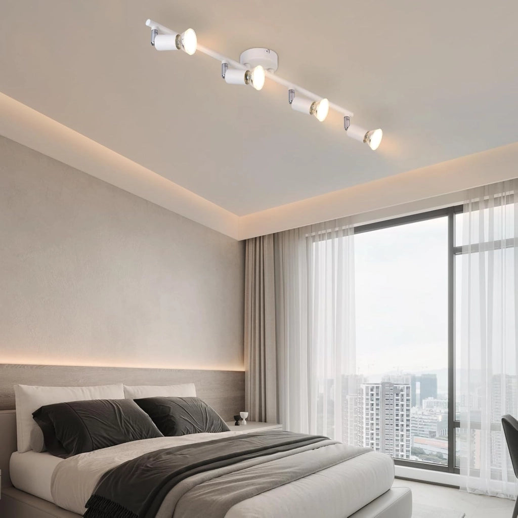 ZMH Faretto da soffitto bianchi orientabili 330° moderni GU10 per camera letto soggiorno interno