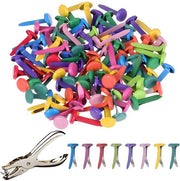 Patroon zakklemmen metalliche 200 pezzi - Rondi chiodi per cartelle - Mini clip per cartelle riciclabili - Perforatrice - Brads per scrapbooking - Dimensioni 16 x 8 mm - Papierclips