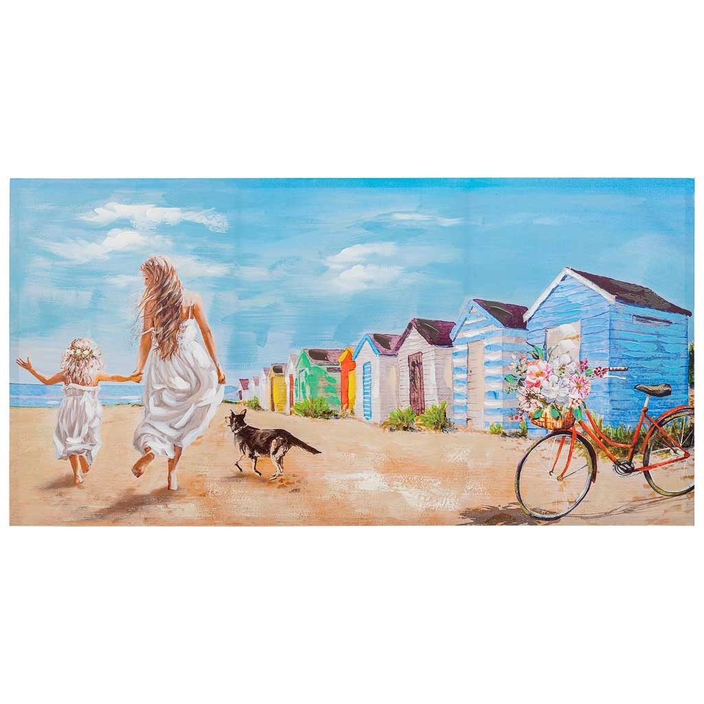 Quadro dipinto a mano con rilievo blu 60x120x3h