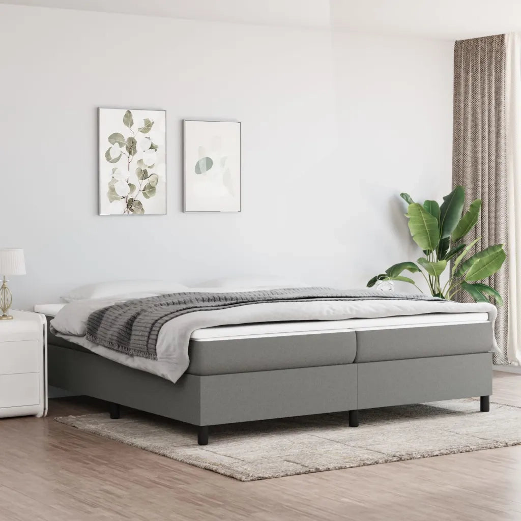 Struttura Letto a Rete a Molle Grigio Scuro 200x200 cm Tessuto 3120887