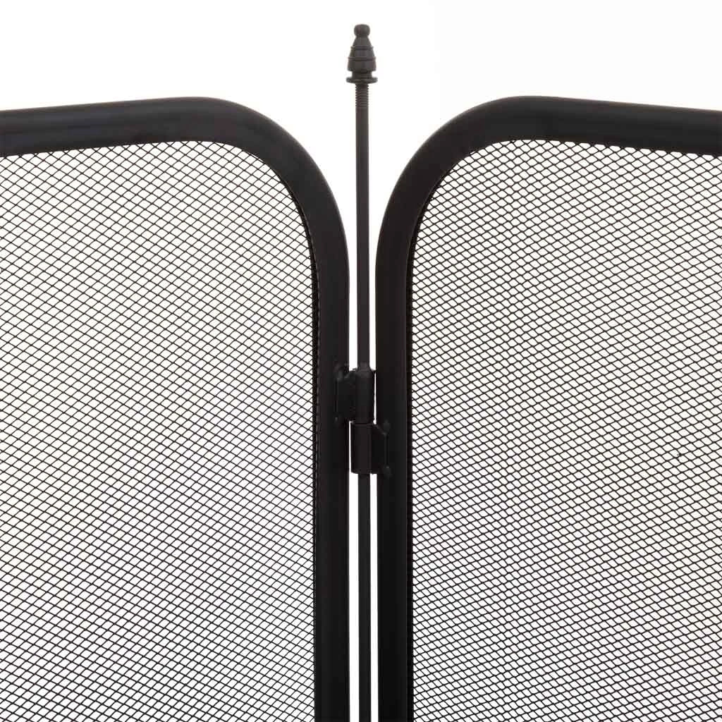 Paravento per camino in metallo nero 97x02x53h cm