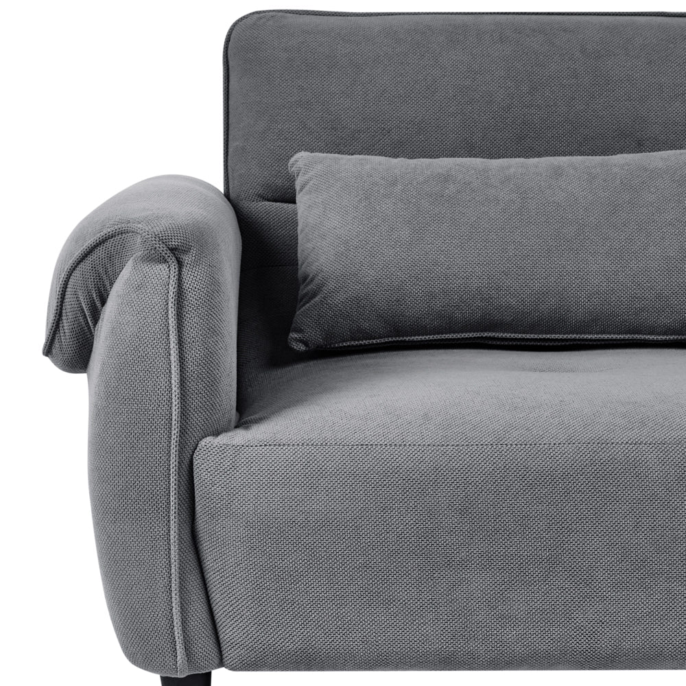 Divano 3 posti Grigio Scuro Poliestere Rivestimento idrorepellente Soggiorno Stile Moderno