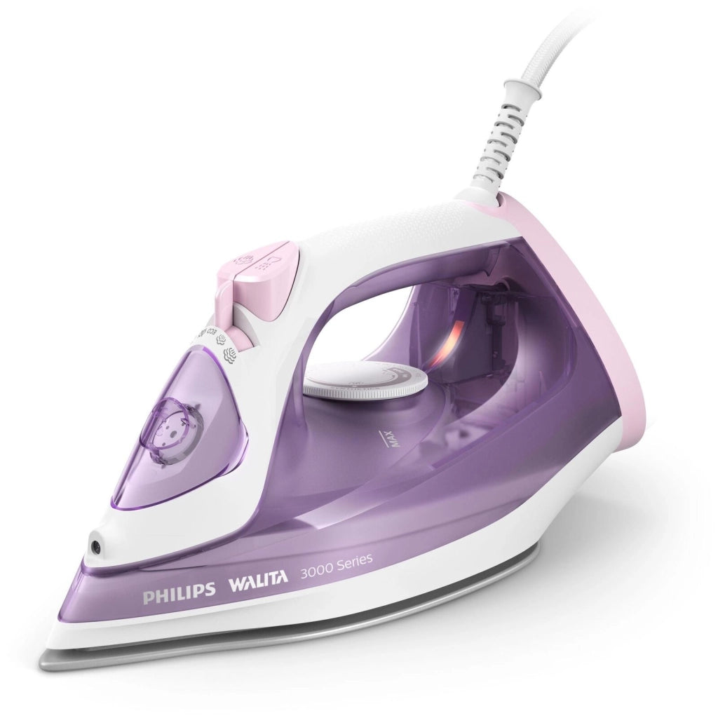 Philips DST3010-30 Serie 3000 Ferro da Stiro a Vapore 2000 W Piastra Ceramica Vapore 30 g-min Colpo Vapore 140 g-min colore Viola Bianco