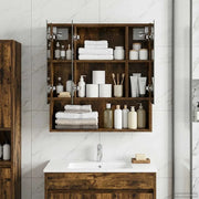 Mobiletto per specchio da bagno Rovere fumé 60 x 14.5 x 70 cm 889187