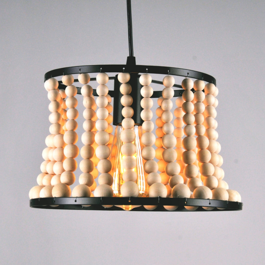Lampada a sospensione Brena legno nero 1xE27 Polux