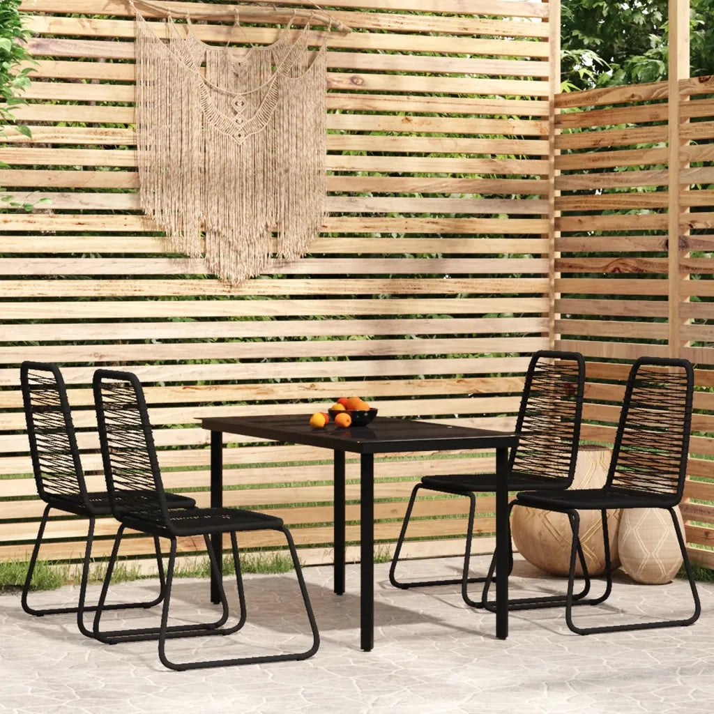 Set da Pranzo da Giardino 5 pz | Set Salotto da Giardino Nero