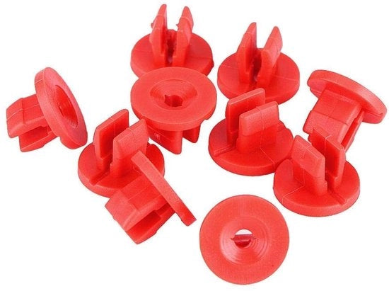 Kit di fissaggio per auto 20 pezzi - Clip di fissaggio in plastica/metallo - Nero/rosso - Per Ford Focus MK2/MK3/MK4 - Resistente all'usura/Corrosione resistente