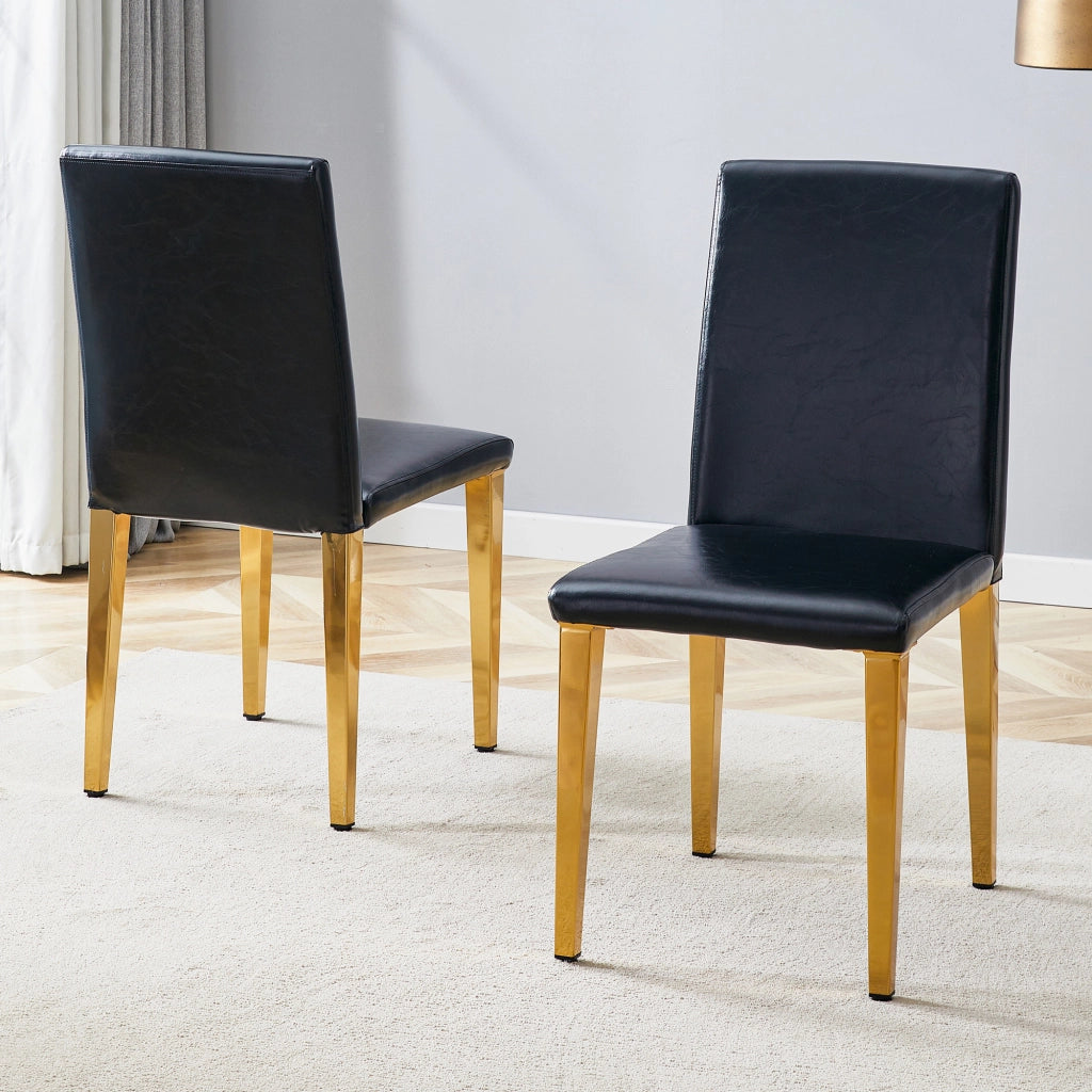 SEDIA Set da 2 pezzi 90 cm Nero/Oro in PU e metallo