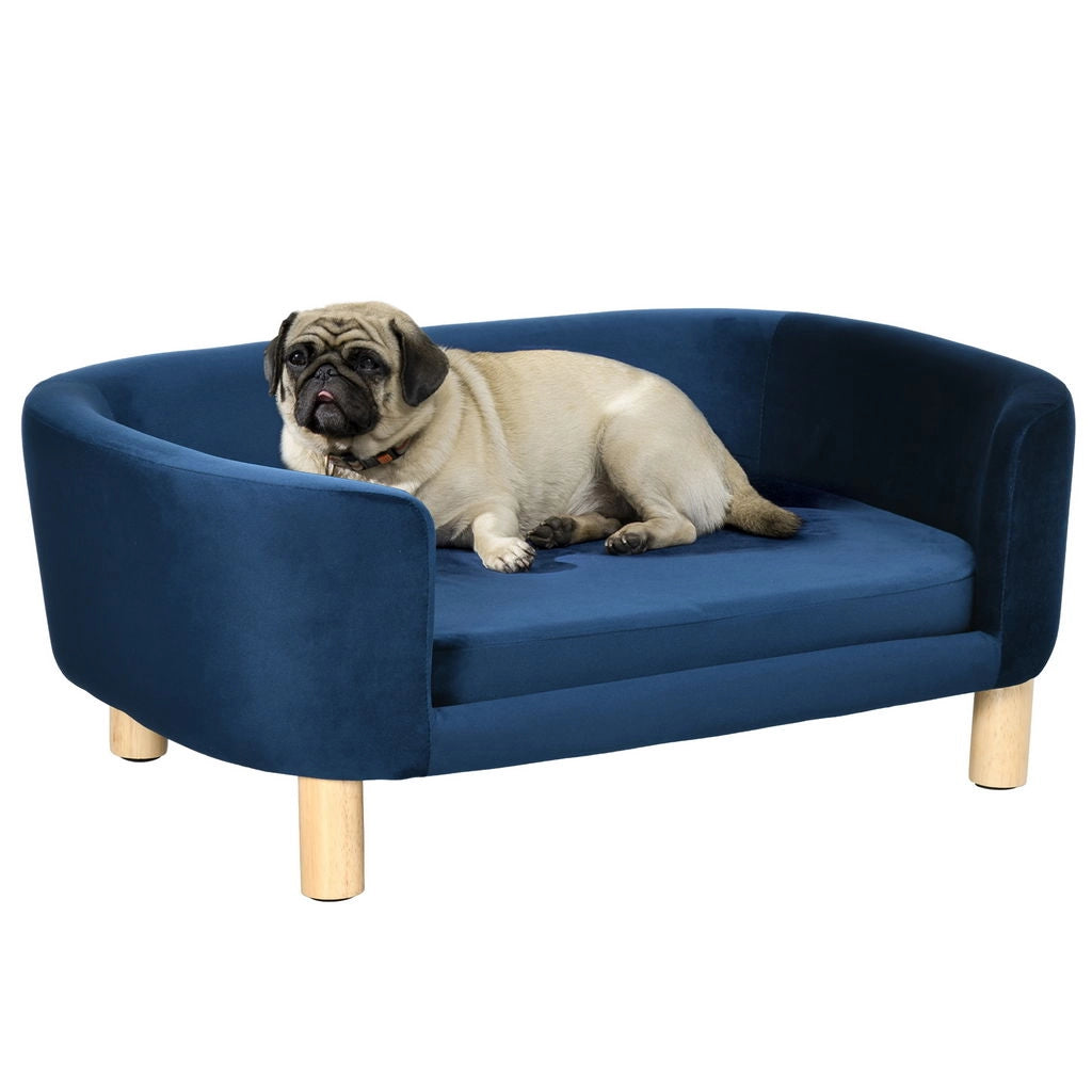 CUCCIA PER CANI DA INTERNI, DIVANO PER GATTI O CANI DI TAGLIA PICCOLA E MEDIA MAX 10 KG IN VELLUTO BLU