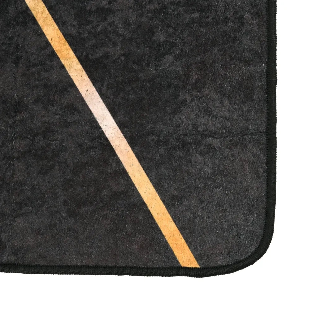 Tappeto Lavabile Nero e Oro 80x150 cm 136615