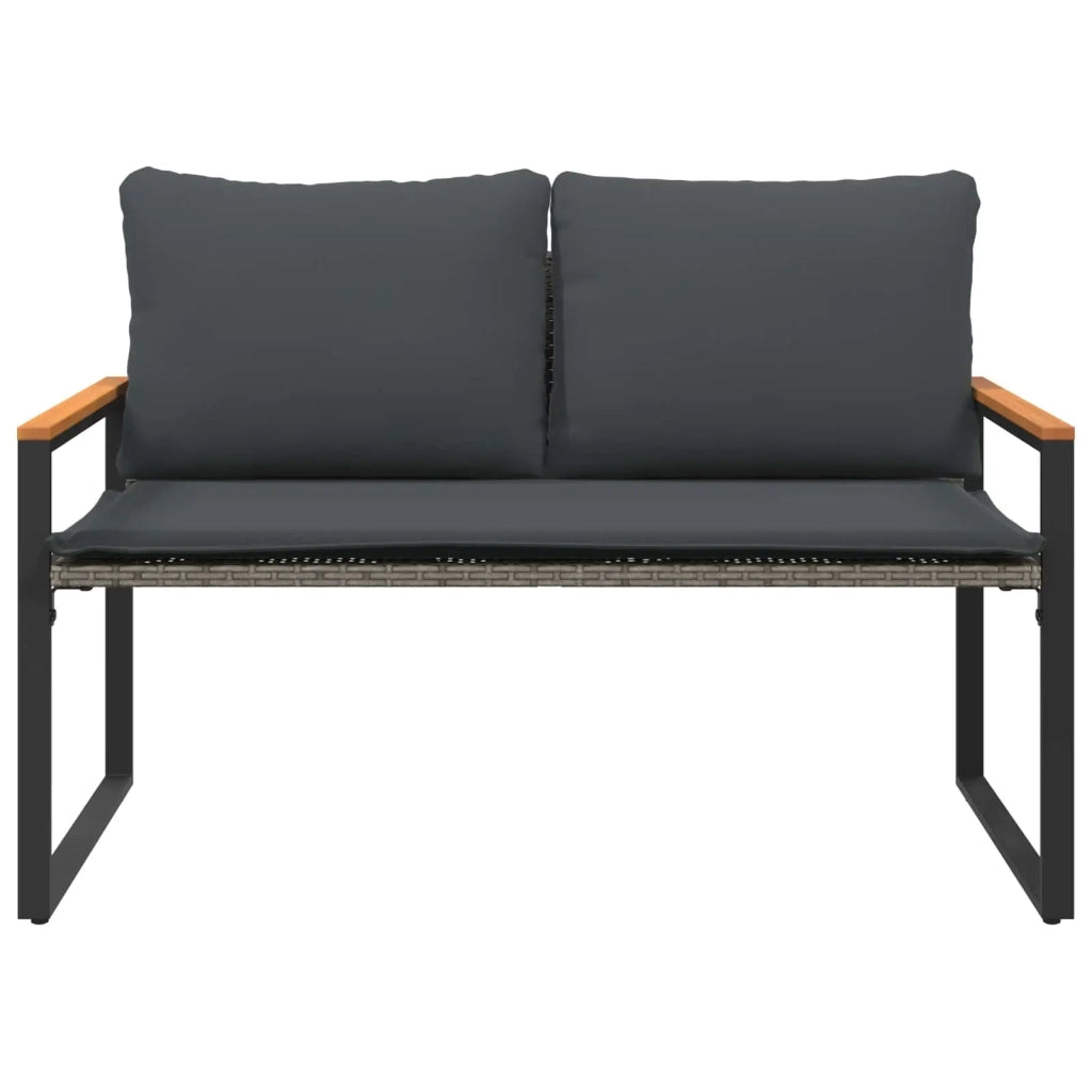 panchina Grigio e Grigio Scuro 115 x 65 x 72 cm Rattan 42026942