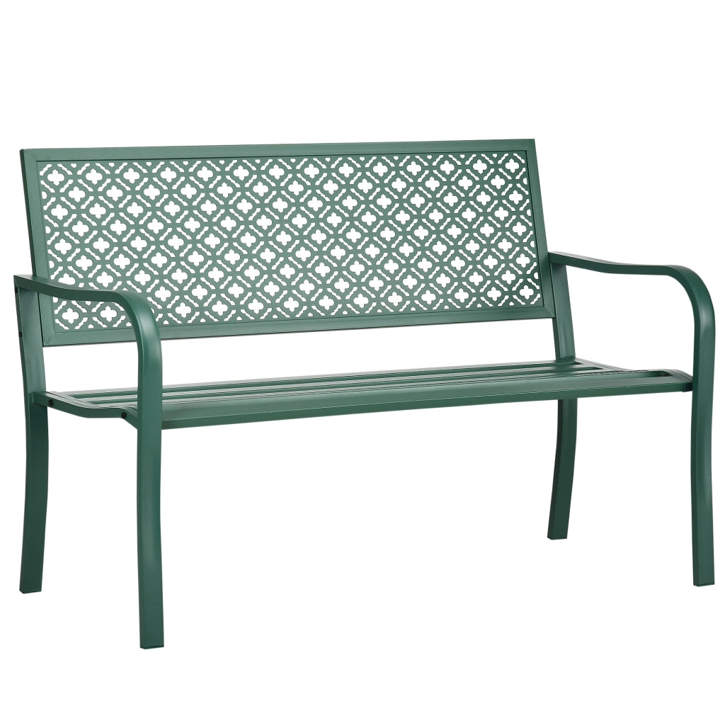 Panchina da Giardino 2 Posti ¨C Zephmum ¨C Verde Metallo Antiruggine 127x63x83