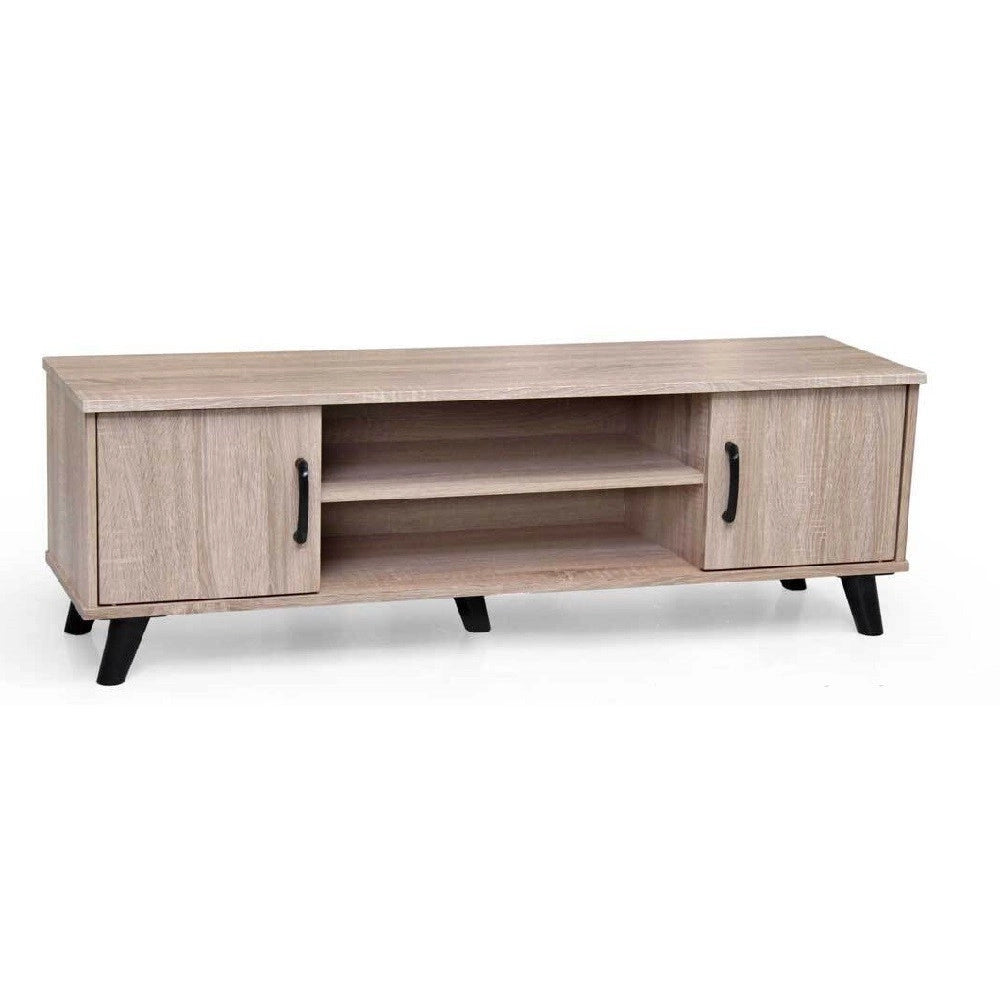 Trade Shop - Mobile Porta Tv Ares Legno Rovere Moderno 120x33x40cm Con 2 Ripiani Ante 796500 -