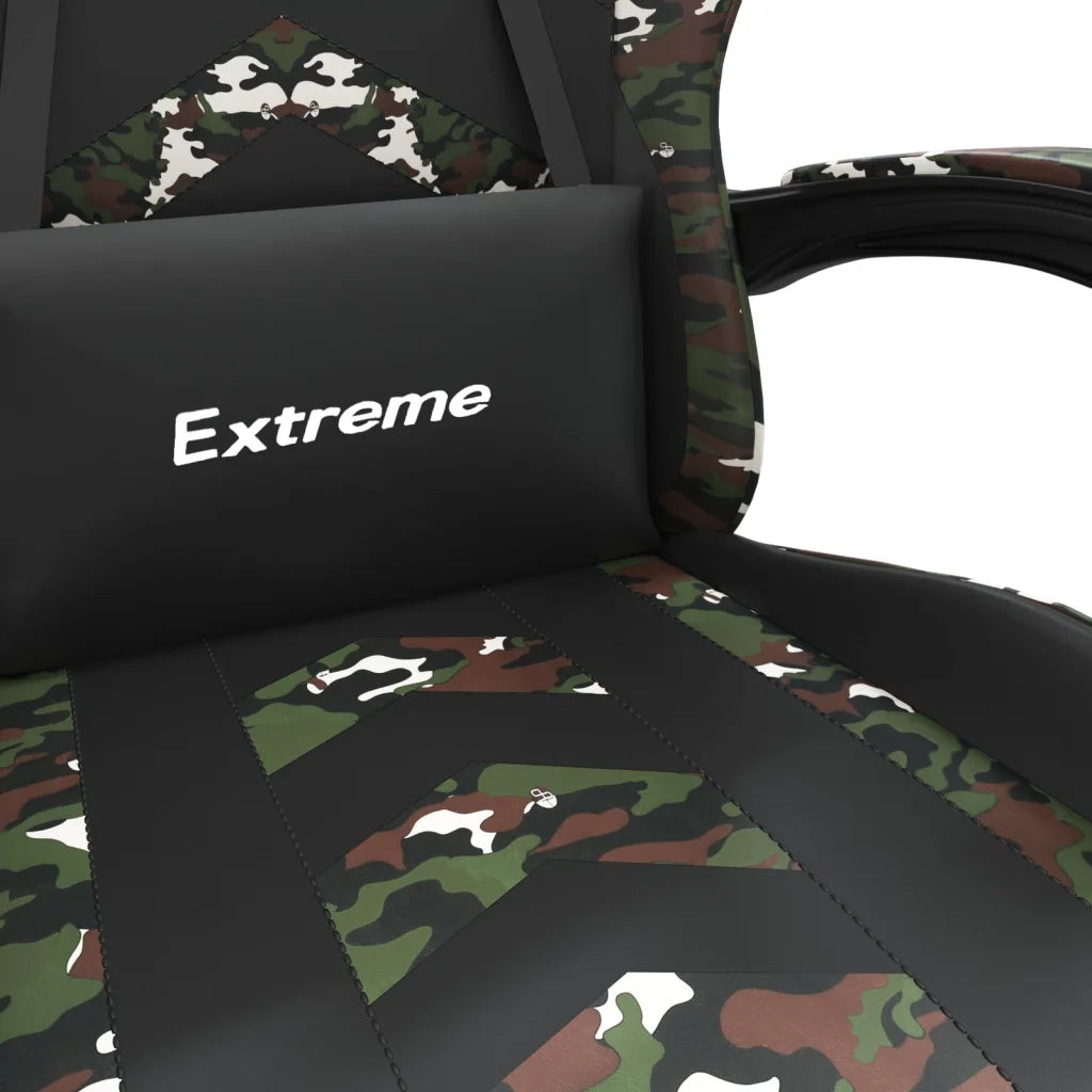 Sedia da Gaming | Sedia da e-sports Nero e Mimetico in Similpelle
