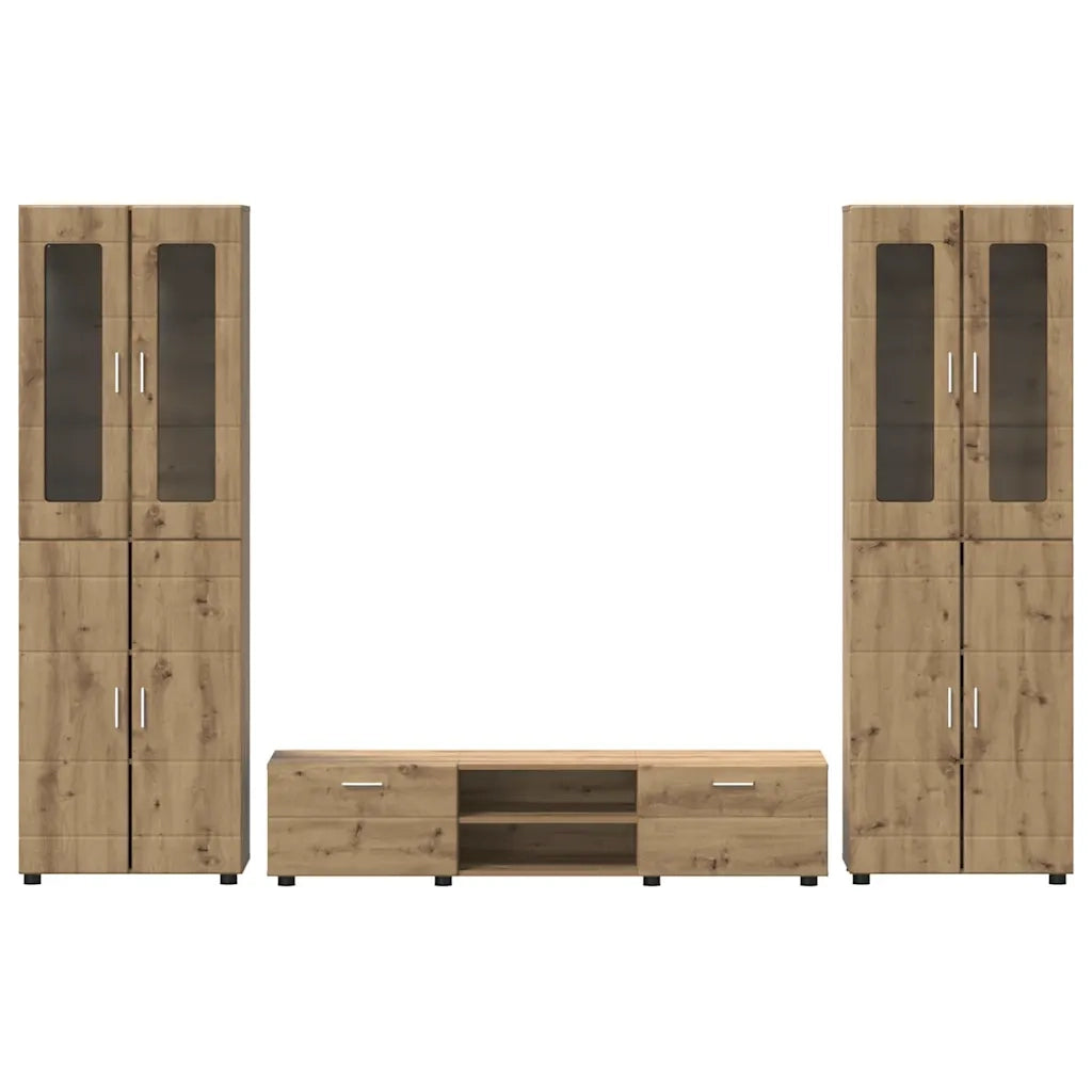 Set mobile TV FLORIN 3 pcs Rovere artigianale Legno multistrato 3398003