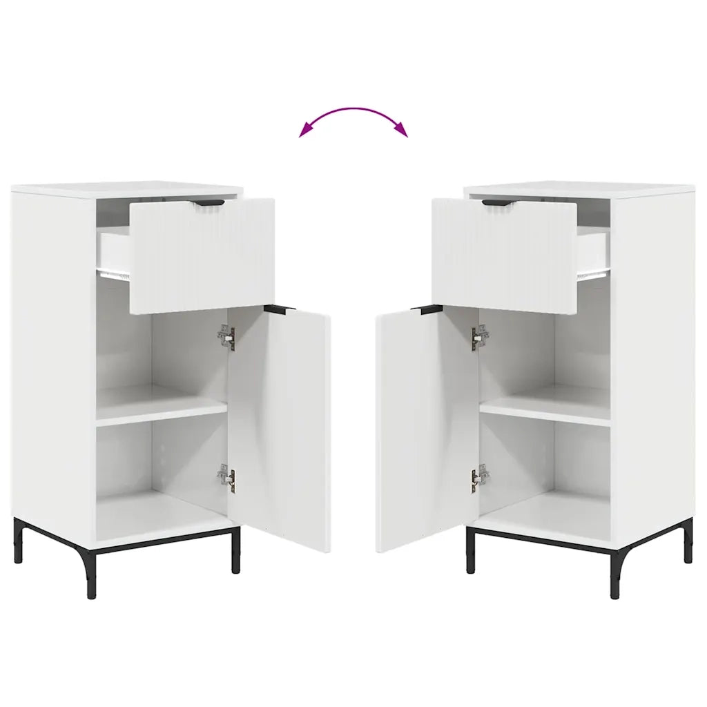 Set di mobili per il bagno con cassetto 2 pcs Bianco Lucido 3393097